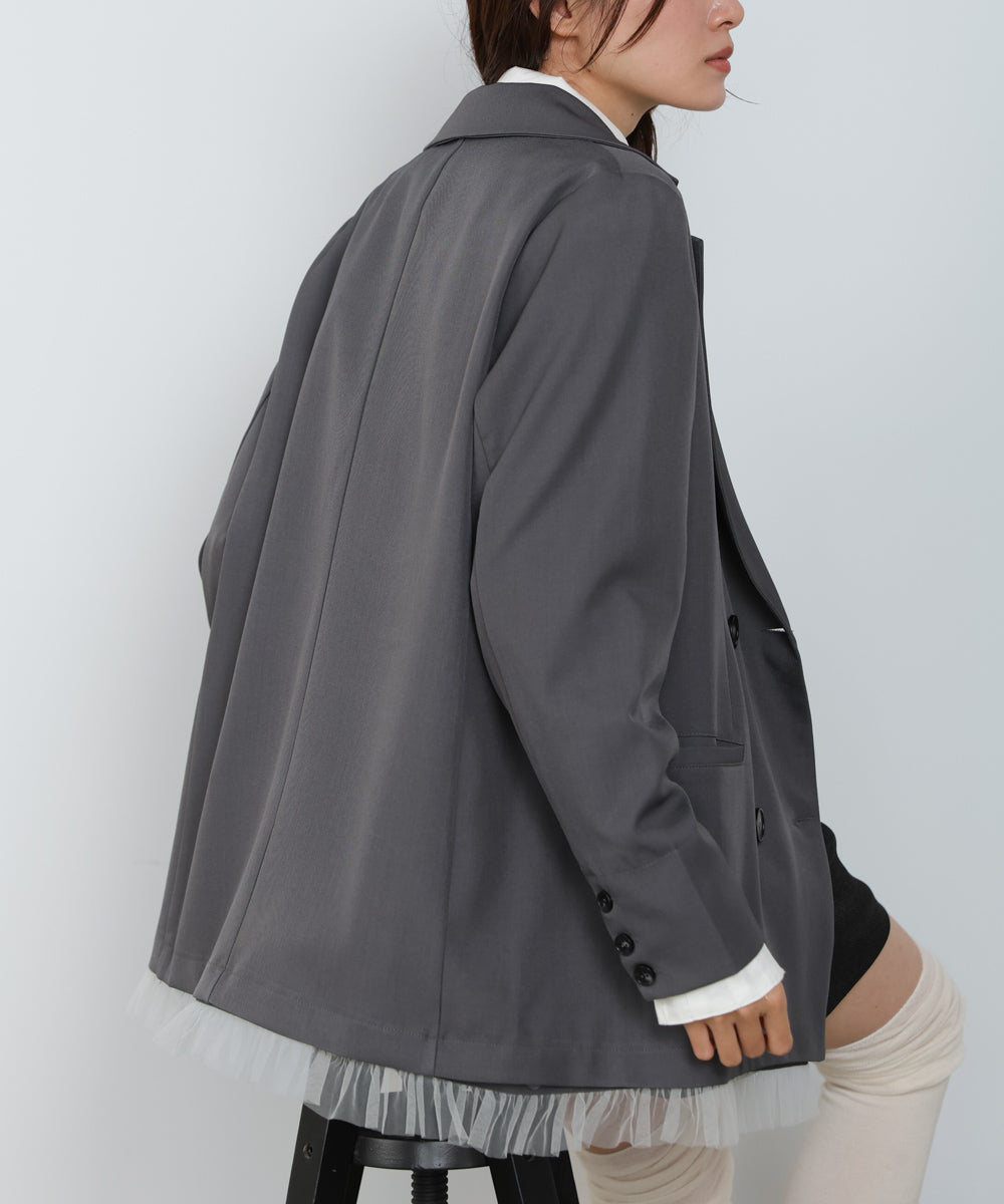 裾フリルダブルジャケット