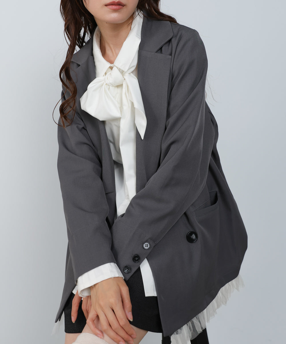 裾フリルダブルジャケット
