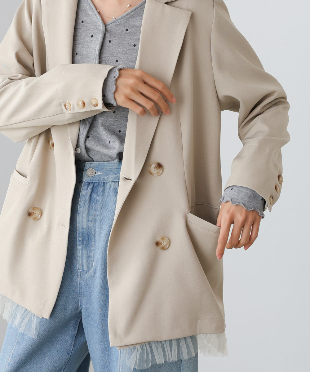 裾フリルダブルジャケット