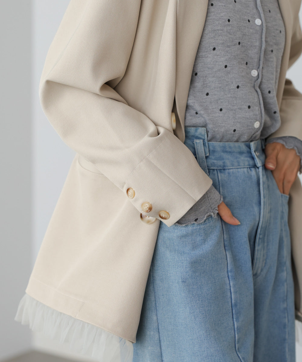 裾フリルダブルジャケット