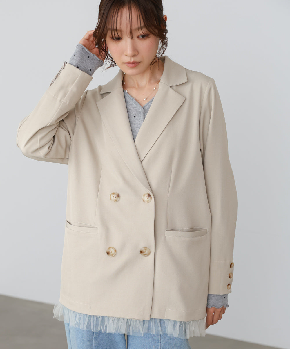 裾フリルダブルジャケット