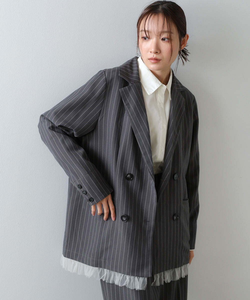 裾フリルダブルジャケット