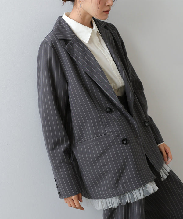裾フリルダブルジャケット