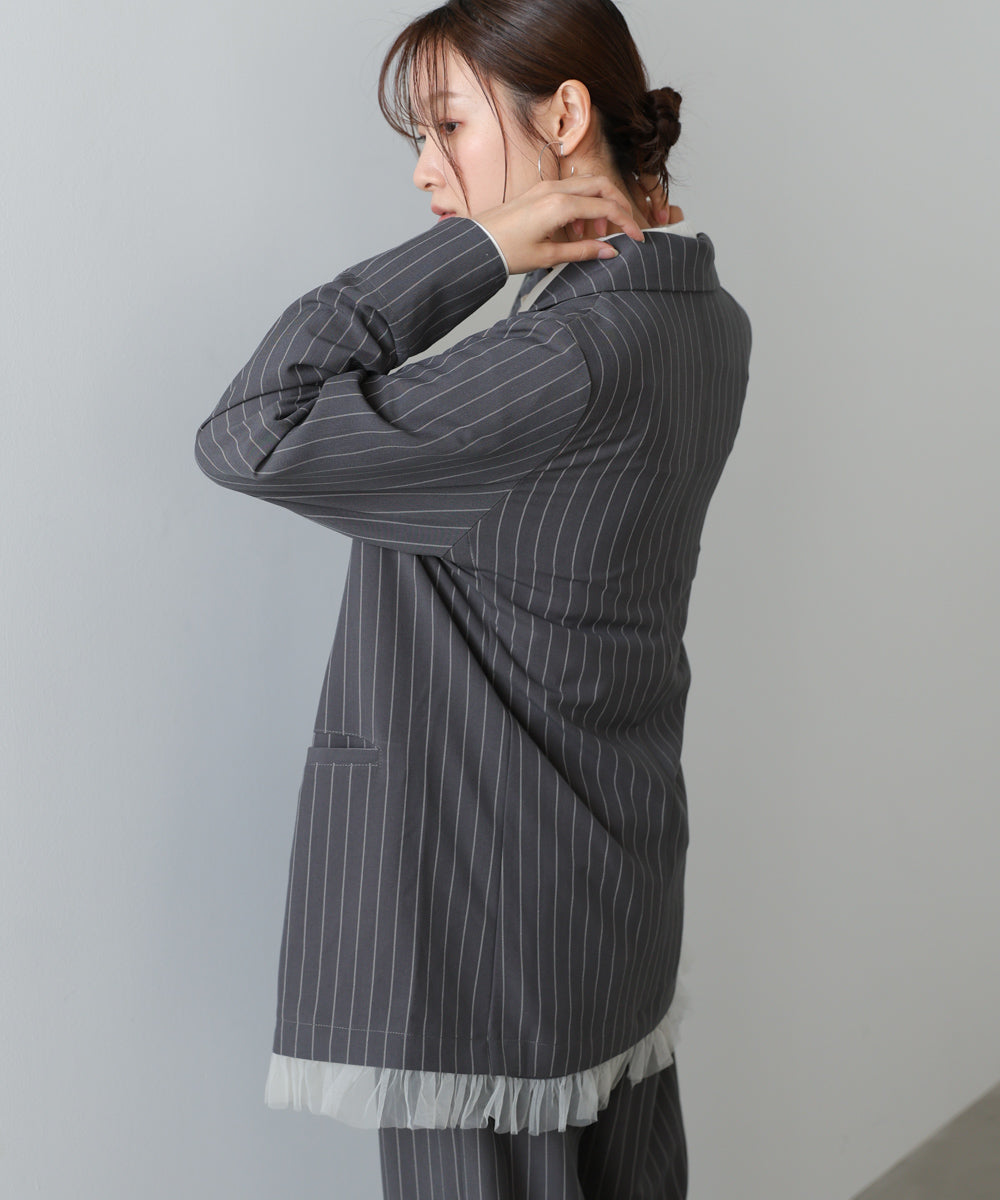 裾フリルダブルジャケット