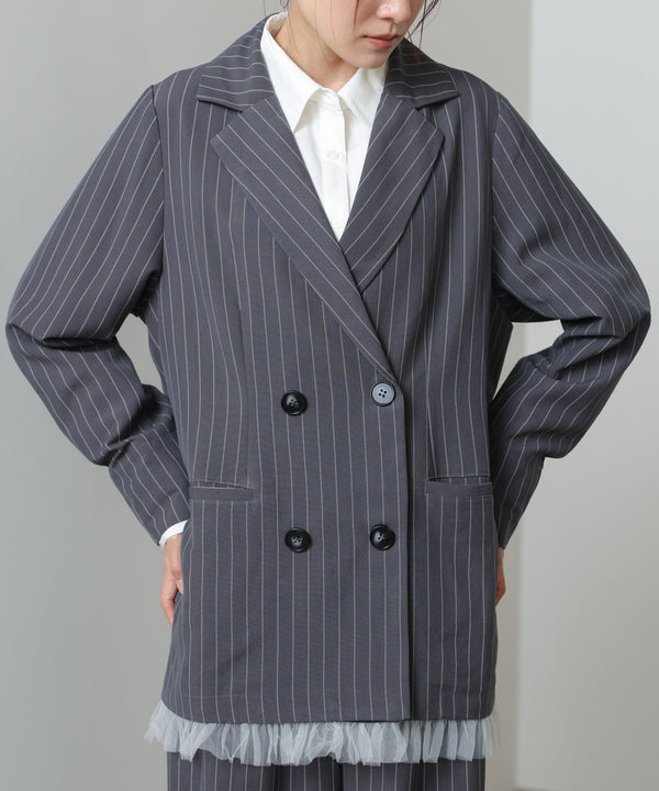裾フリルダブルジャケット