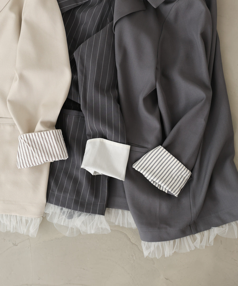 裾フリルダブルジャケット