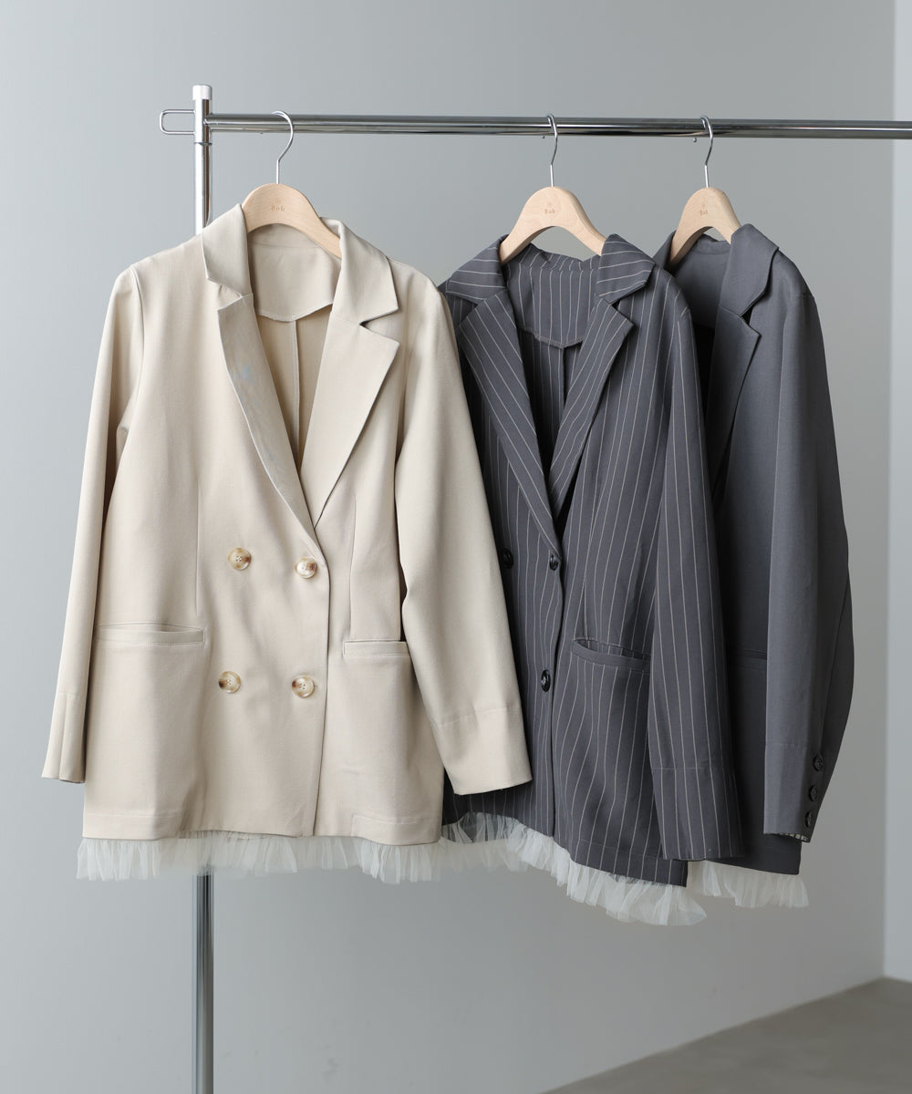 裾フリルダブルジャケット