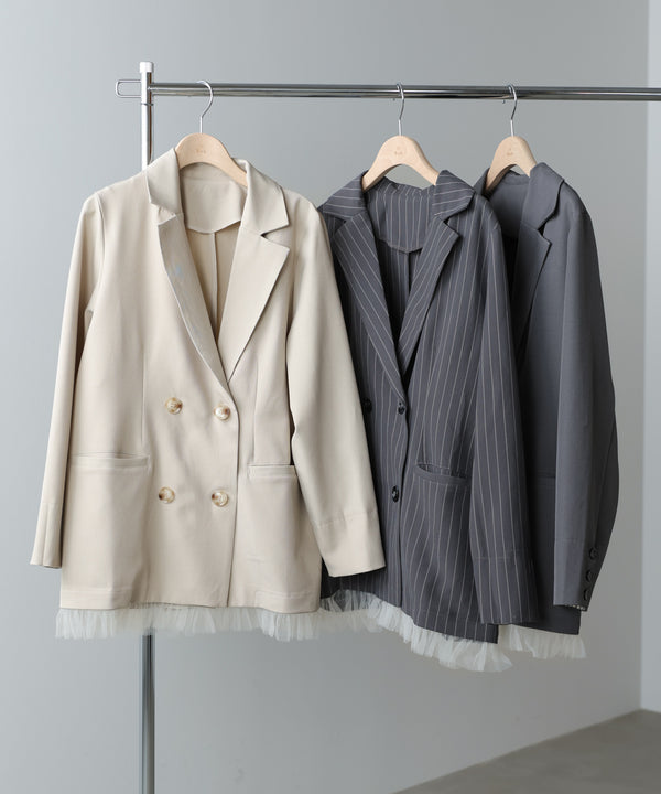 裾フリルダブルジャケット