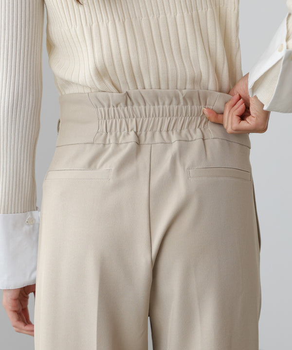 ハイウエストリボン付きストレートパンツ