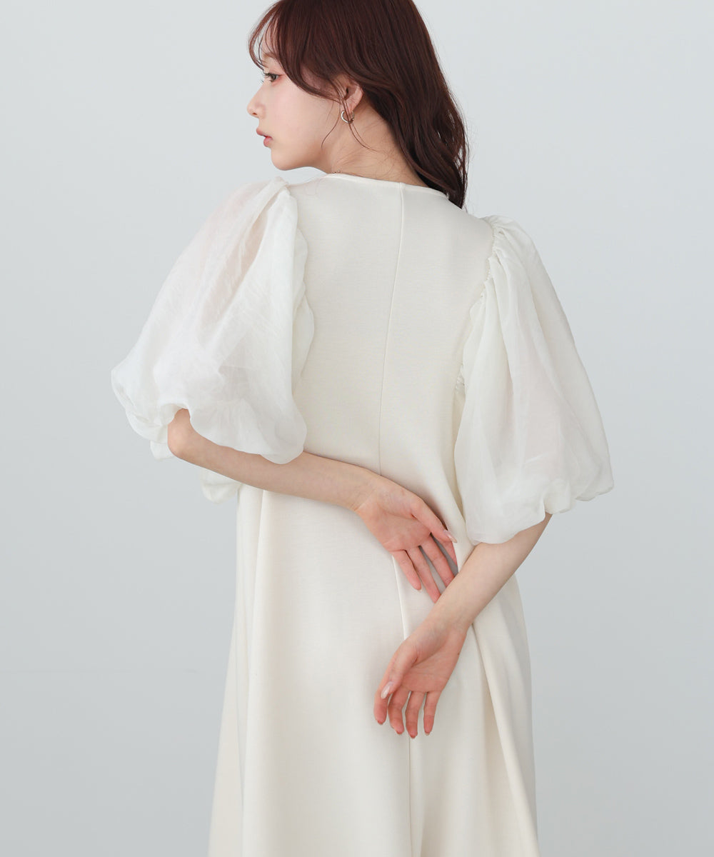 袖ボリュームポンチワンピース