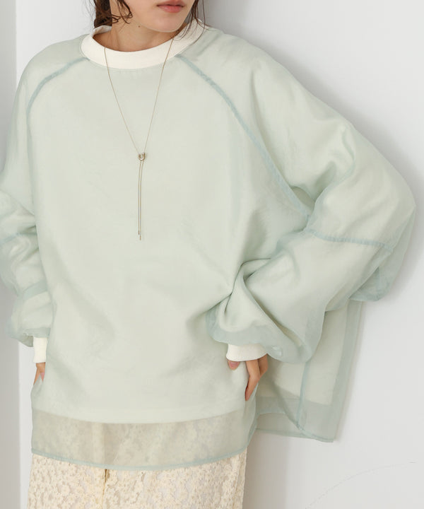 シアーレイヤード裏毛スウェット