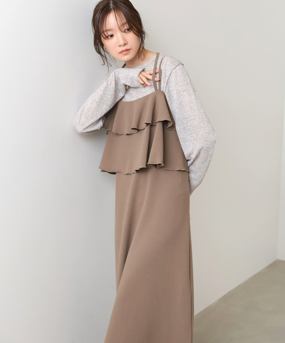 イージージョーゼットティアードキャミワンピース