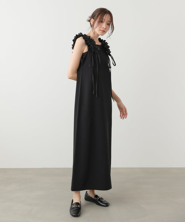 イージージョーゼットショルダーギャザーワンピース