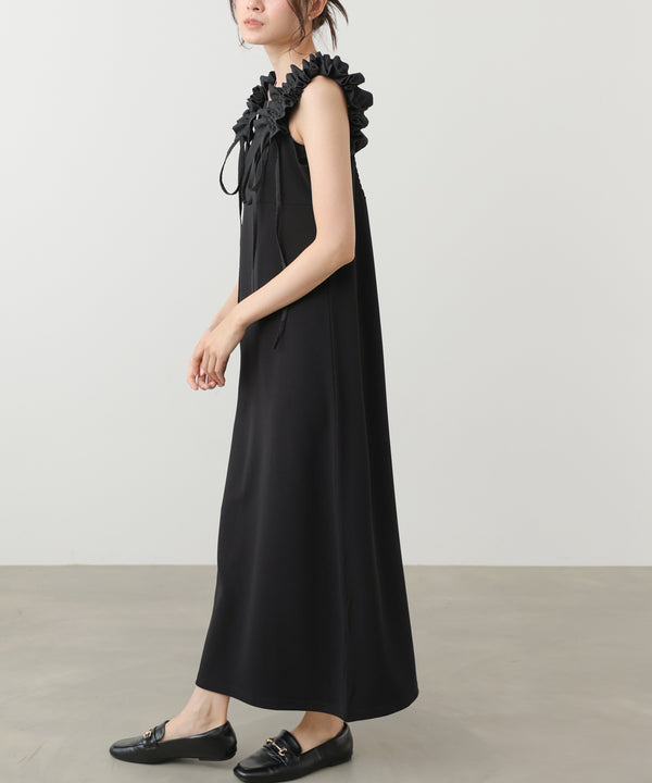 イージージョーゼットショルダーギャザーワンピース