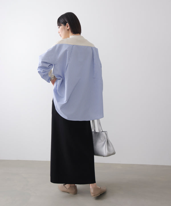 布帛切替ニットカーディガン