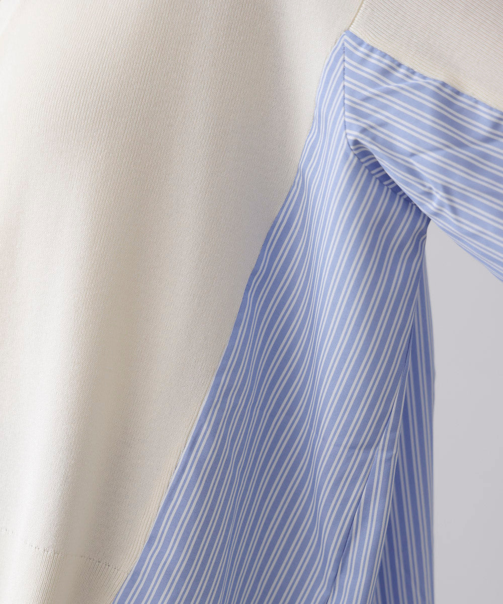 布帛切替ニットカーディガン