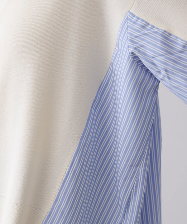 布帛切替ニットカーディガン