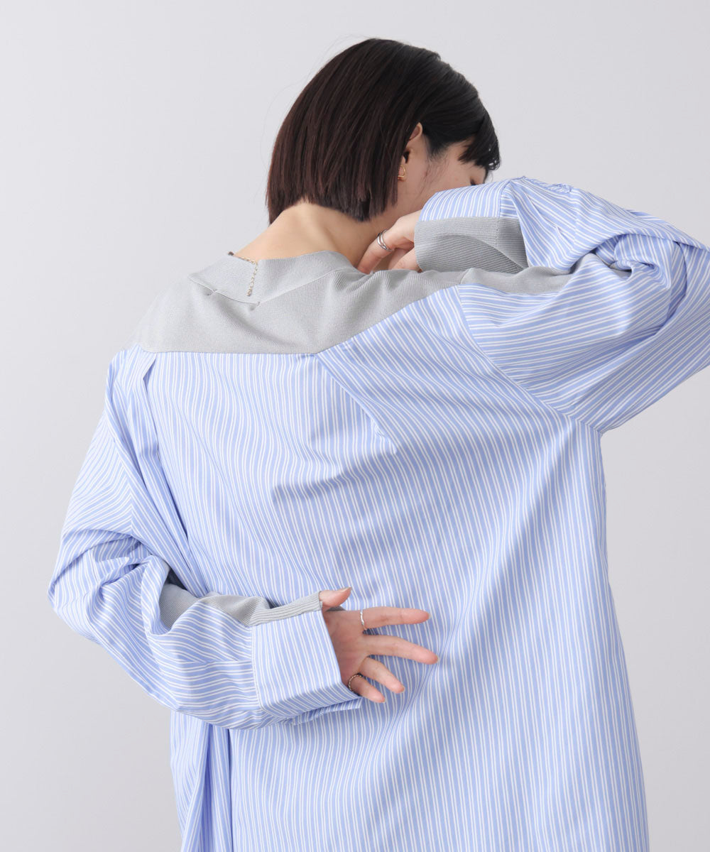 布帛切替ニットカーディガン