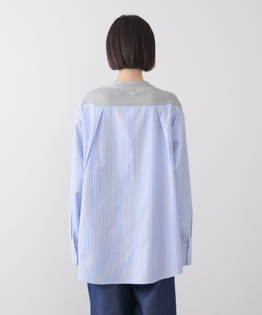 布帛切替ニットカーディガン