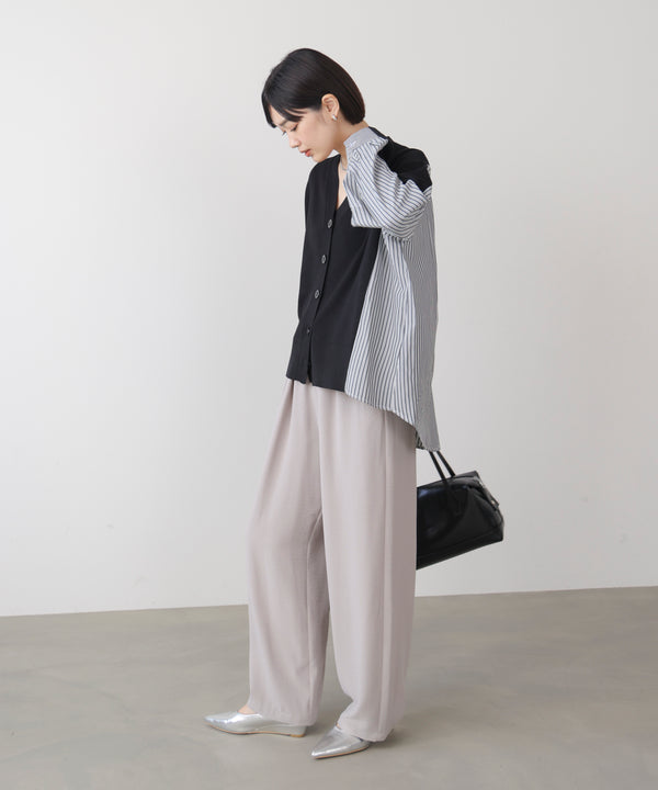 布帛切替ニットカーディガン