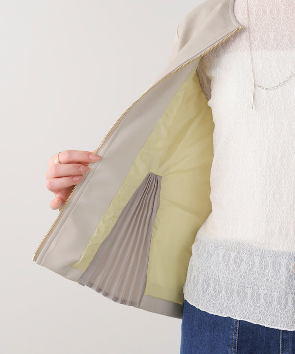 ペプラムフェイクレザージャケット