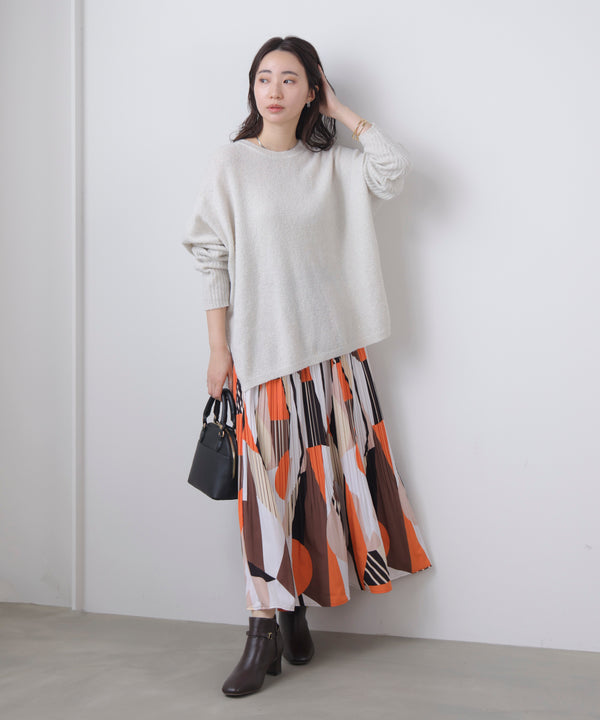 幾何柄プリーツスカート［2/6発送予定］