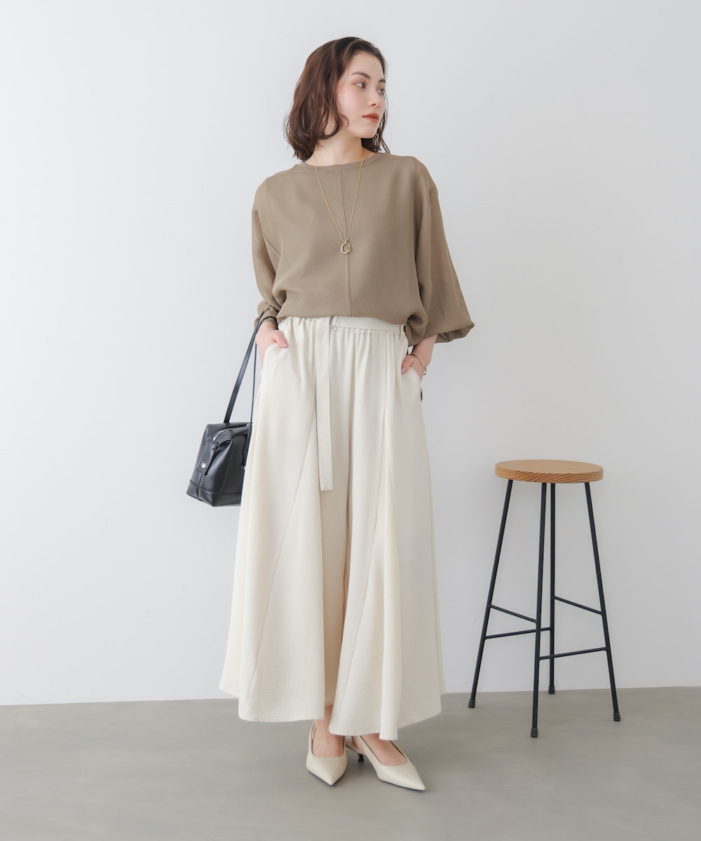 麻ライクポイントベルトパンツ［3/27発送予定］