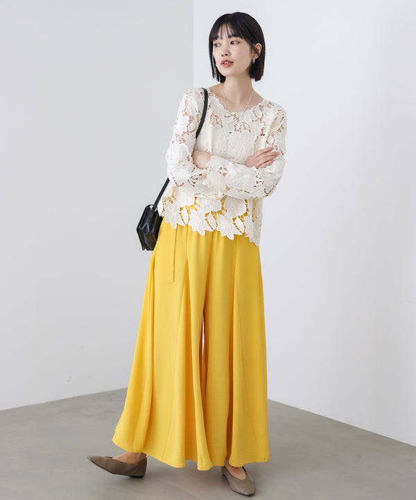 麻ライクポイントベルトパンツ［3/27発送予定］