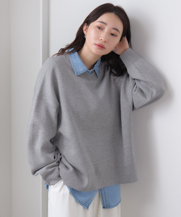 ラメスウエットライクニットプルオーバー