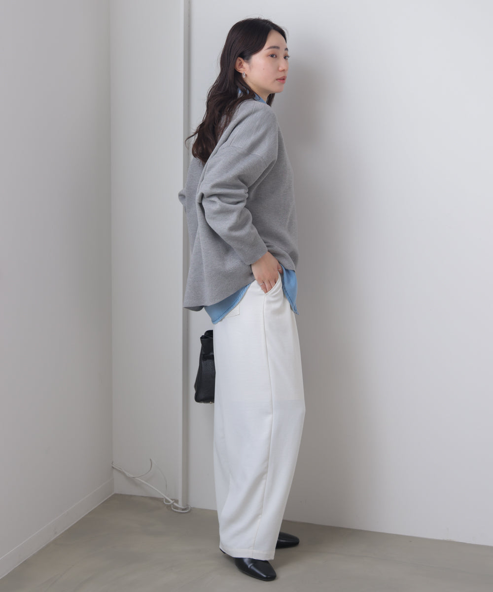 ラメスウエットライクニットプルオーバー