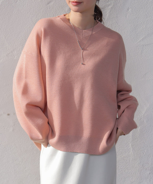 ラメスウエットライクニットプルオーバー