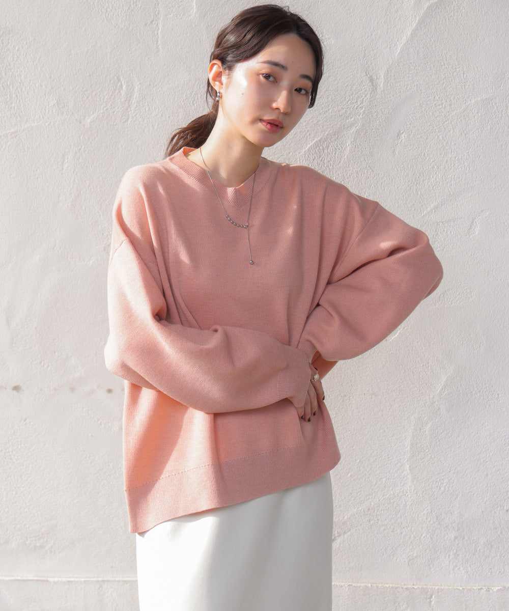 ラメスウエットライクニットプルオーバー