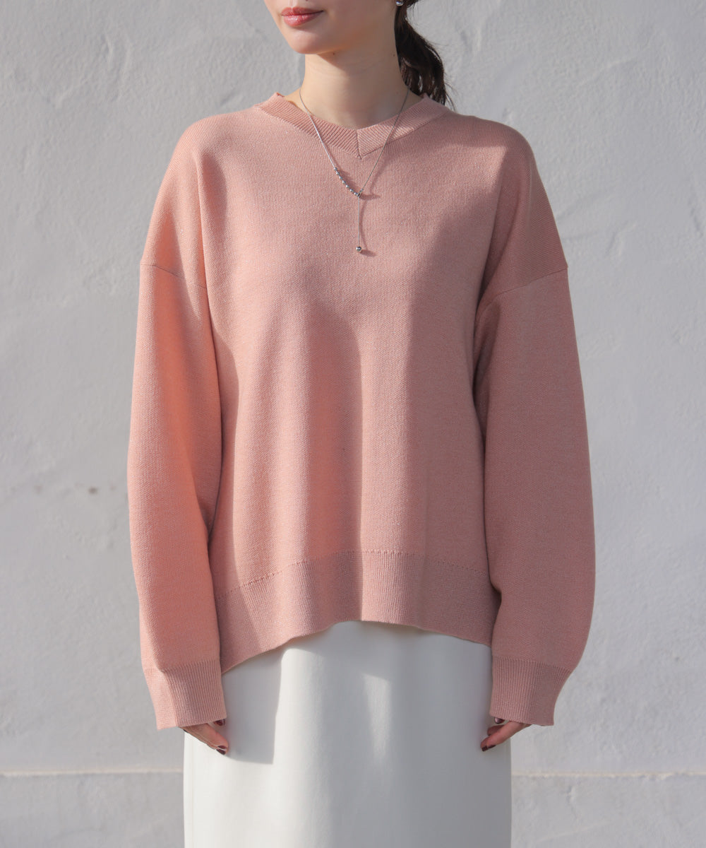 ラメスウエットライクニットプルオーバー