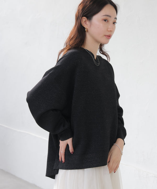 ラメスウエットライクニットプルオーバー
