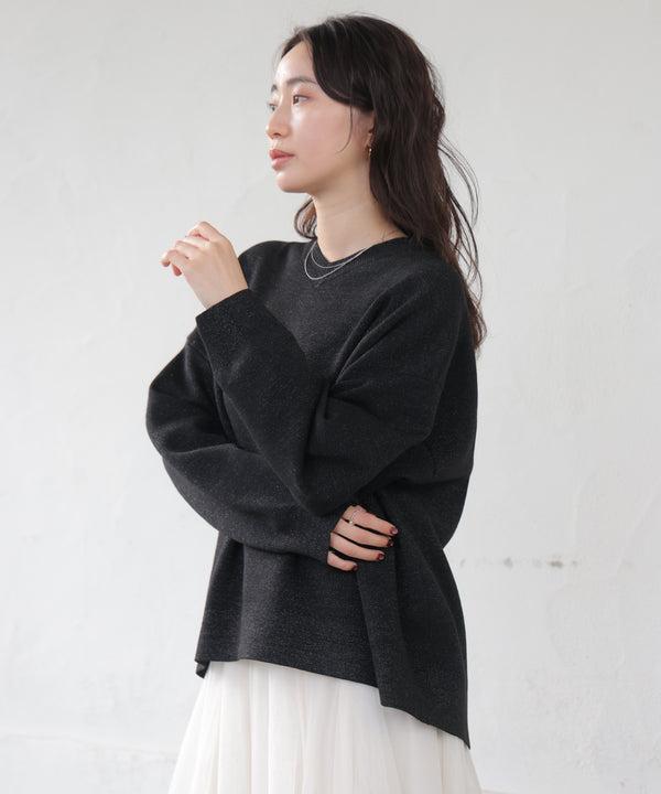 ラメスウエットライクニットプルオーバー