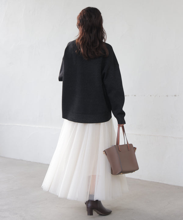 ラメスウエットライクニットプルオーバー