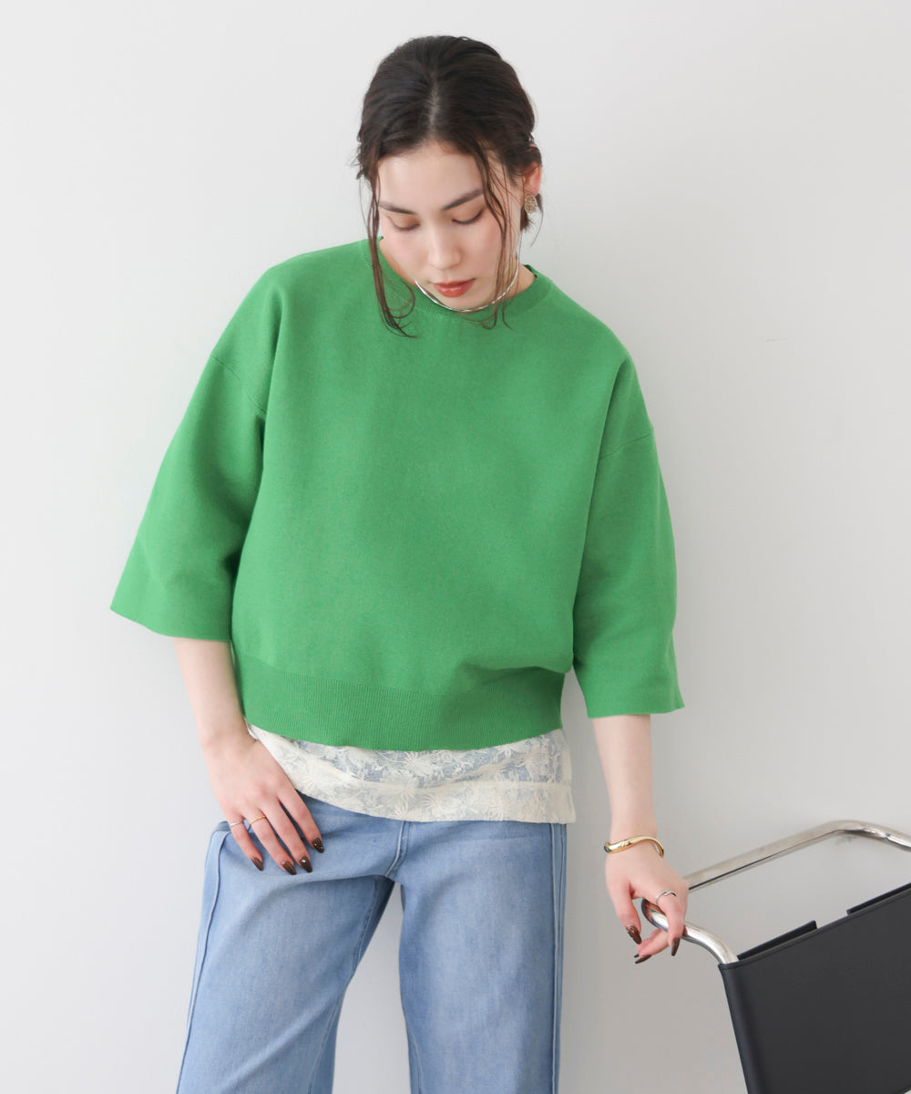 ラメ混総針ニットT［3/31発送予定］