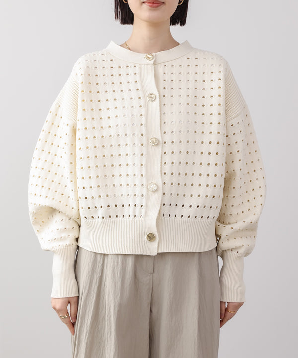 前後2WAY軽量メッシュ編カーディガン［3/6発送予定］