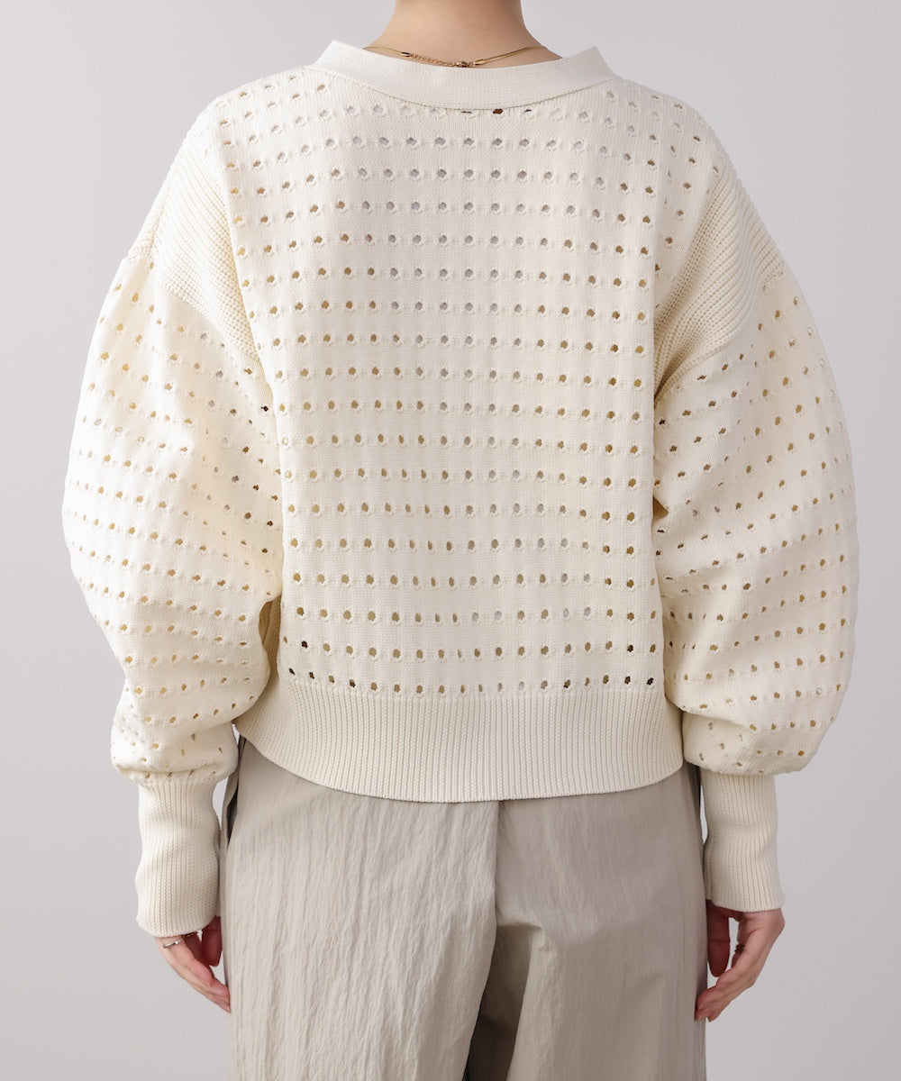 前後2WAY軽量メッシュ編カーディガン［3/6発送予定］