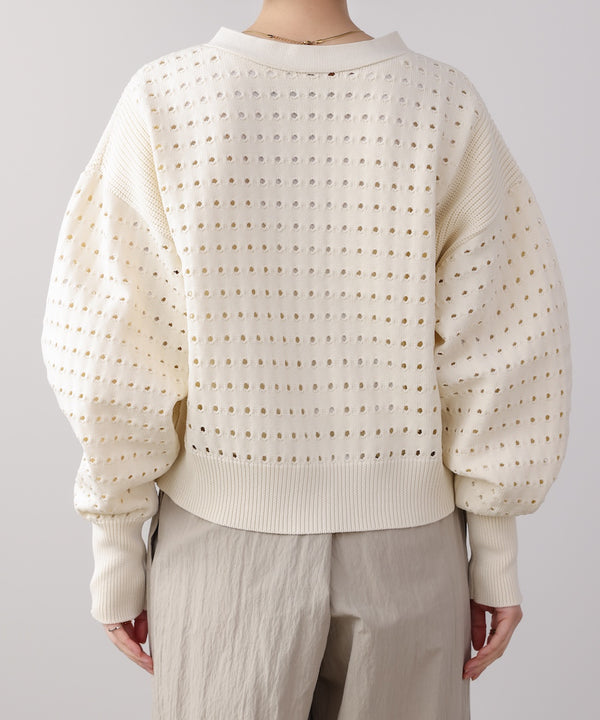 前後2WAY軽量メッシュ編カーディガン［3/6発送予定］