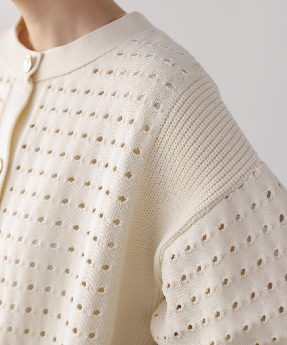 前後2WAY軽量メッシュ編カーディガン［3/6発送予定］