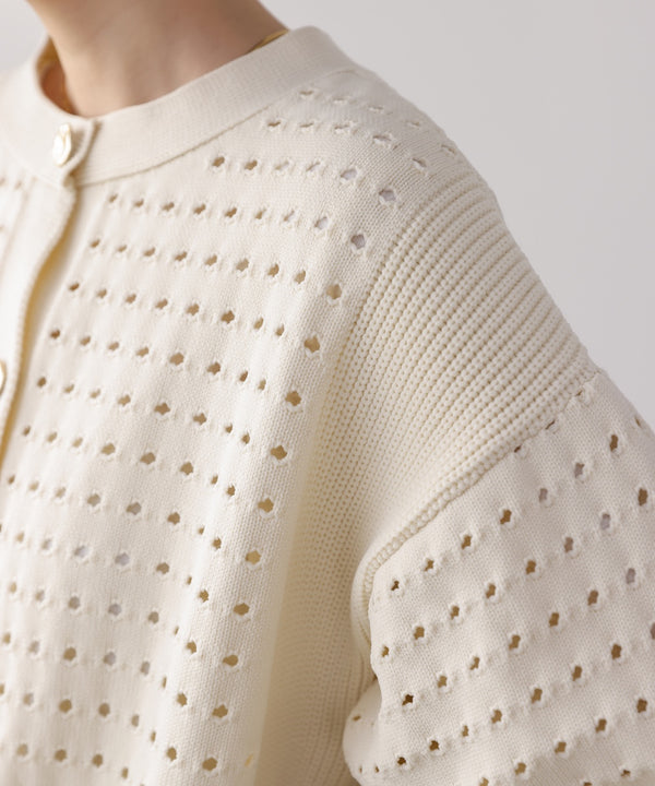 前後2WAY軽量メッシュ編カーディガン［3/6発送予定］