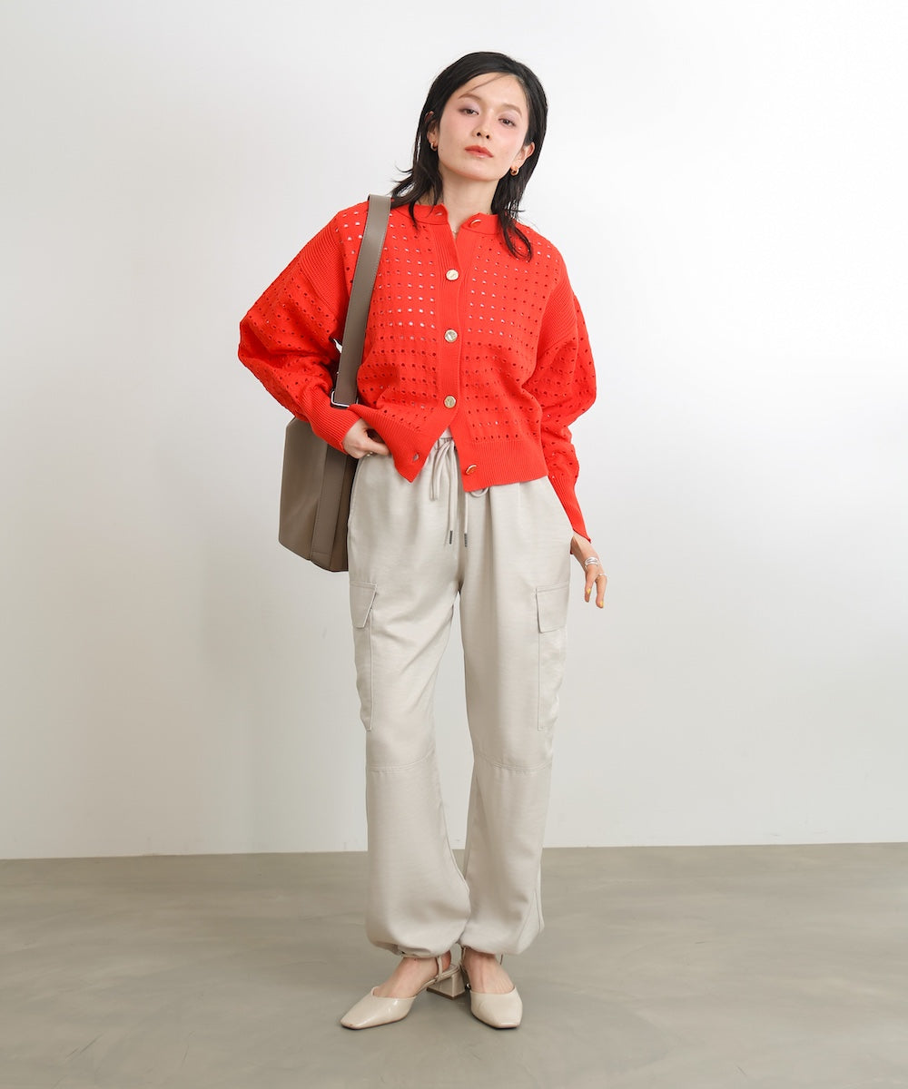 前後2WAY軽量メッシュ編カーディガン［3/6発送予定］