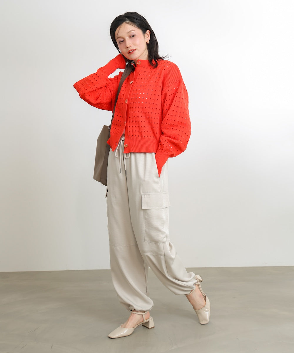 前後2WAY軽量メッシュ編カーディガン［3/6発送予定］