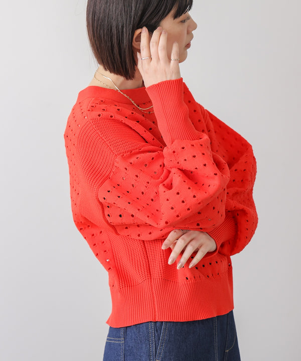 前後2WAY軽量メッシュ編カーディガン［3/6発送予定］