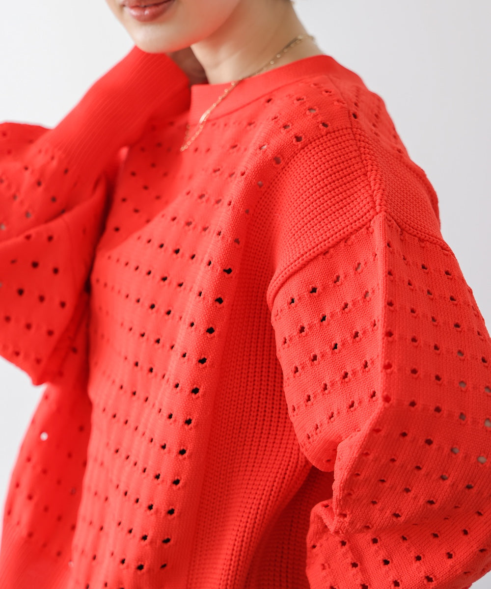 前後2WAY軽量メッシュ編カーディガン［3/6発送予定］