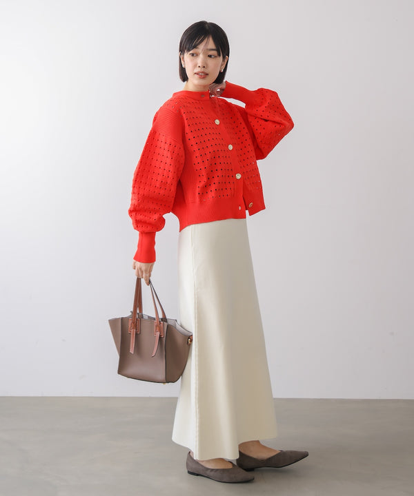 前後2WAY軽量メッシュ編カーディガン［3/6発送予定］