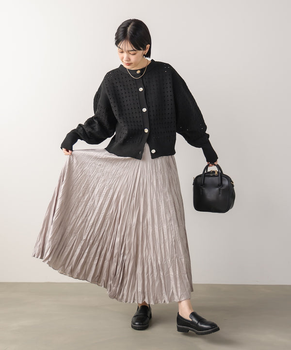 前後2WAY軽量メッシュ編カーディガン［3/6発送予定］