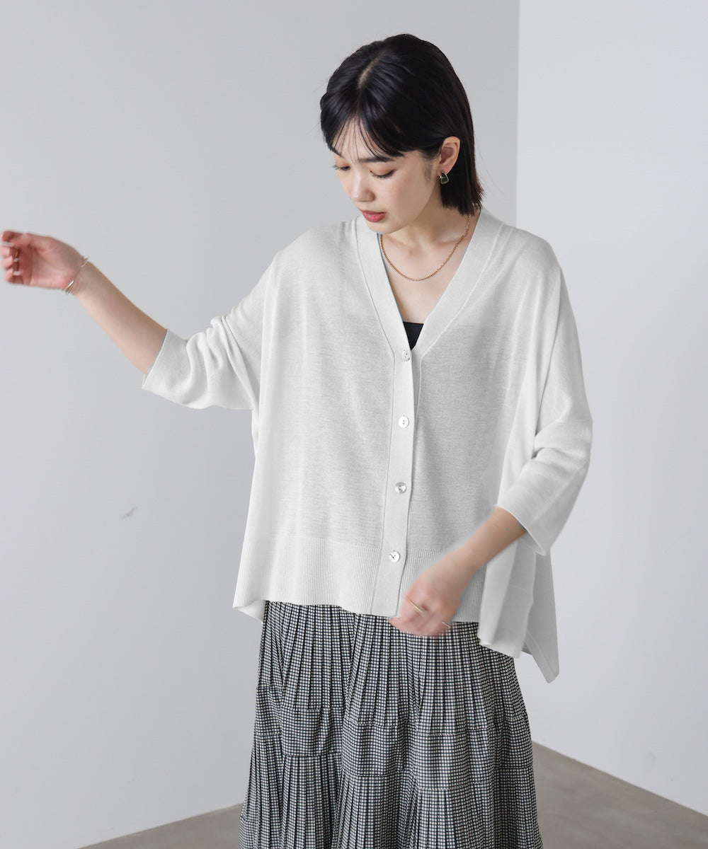 ＵＶサラサラＢＯＸシルエット前後差カーデ