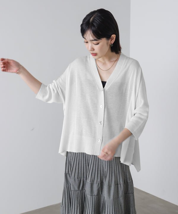 ＵＶサラサラＢＯＸシルエット前後差カーデ
